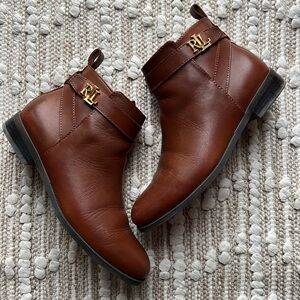 Lauren Ralph Lauren Bonnie Burnished Calf boots.